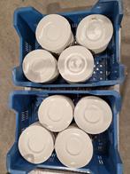 61 stuks offwhite schotels 14.3cm, Gebruikt, Ophalen of Verzenden, Overige stijlen, Kop(pen) en/of Schotel(s)