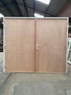 ALUPLEX GARAGEDEUR MET KOZIJN, DUBBELDEUR (B255xH217) NIEUW!, Ophalen, Vouwdeur, Hout, 120 cm of meer