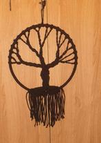 Handgemaakte Macrame levensboom zwart in 26 cm ring, Verzenden, Nieuw