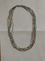 Mooie ketting 6 strengen gekleurde kraaltjes 50 cm, Ophalen of Verzenden, Zo goed als nieuw, Overige kleuren, Overige materialen