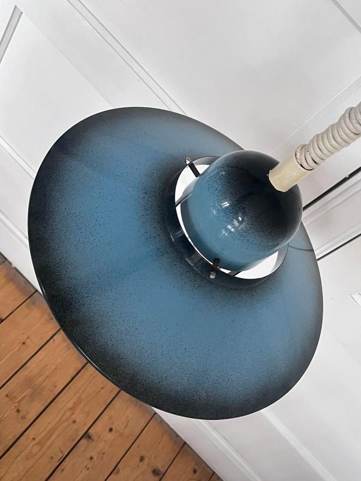 Vintage Scandinavische hanglamp Blauw Zwart belid, Huis en Inrichting, Lampen | Hanglampen, Gebruikt, Minder dan 50 cm, Metaal