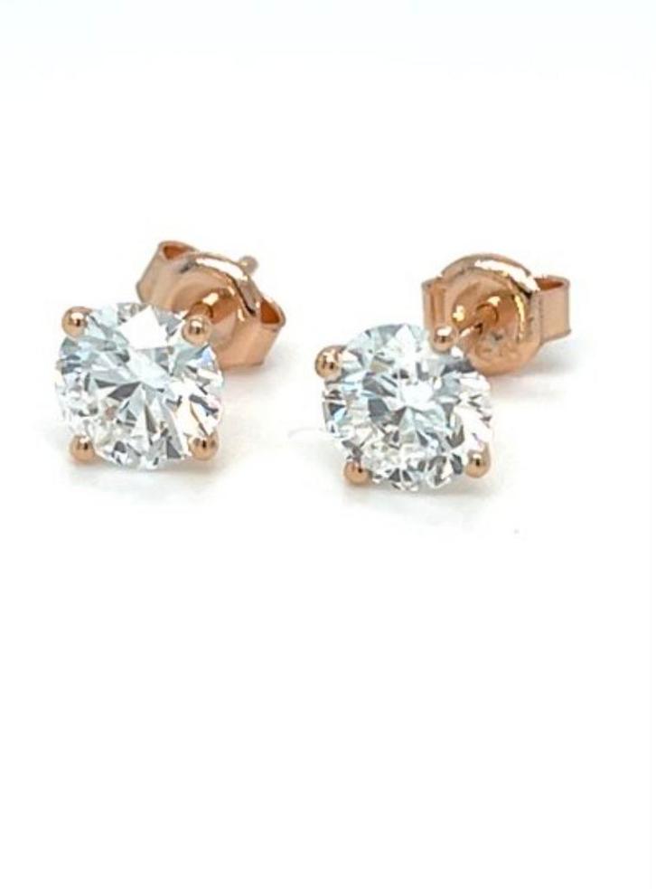 Gouden Rose oorbellen 14 k, Sieraden, Tassen en Uiterlijk, Oorbellen, Zo goed als nieuw, Goud, Ophalen of Verzenden