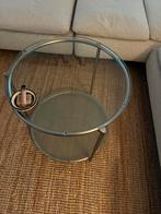 Vintage IKEA glazen tafel met wielen, Overige materialen, Minder dan 55 cm, Gebruikt, Rond