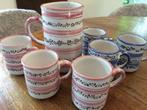 servies - KAN roze + 6 bekers roze / blauw - NIEUW  , Nieuw, Ophalen of Verzenden, Overige stijlen, Kop(pen) en/of Schotel(s)
