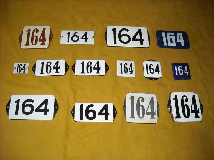 oud emaille huisnummer 164 ook 165 166 167 168 169 170 171 4, Antiek en Kunst, Antiek | Emaille, Ophalen of Verzenden