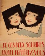 Antieke Art Deco tandarts reclameposter, Antiek en Kunst, Ophalen of Verzenden