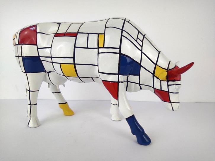 CowParade / Cow Parade Koe "Moondrian" LARGE, Antiek en Kunst, Kunst | Designobjecten, Ophalen of Verzenden