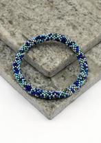 Glaskralen armband - blauw - RB146, Overige materialen, Overige kleuren, Verzenden, Nepalhandwerk.nl