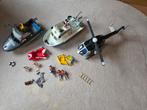 Playmobil - 2 police boats + helicopter, Ophalen, Gebruikt