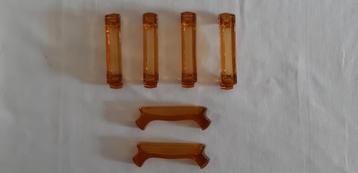 6 vintage messenleggers (goudgeel; Val St Lambert) beschikbaar voor biedingen