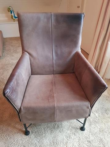 Montis Charly fauteuil (bruin leer) beschikbaar voor biedingen