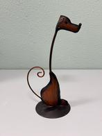 Hond sculptuur beeld beeldje kunst art metaal vintage 30cm, Ophalen of Verzenden