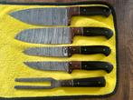 Handgemaakte Damascus Koksmessen Set, Ophalen of Verzenden, Nieuw, Overige materialen, Bestekset