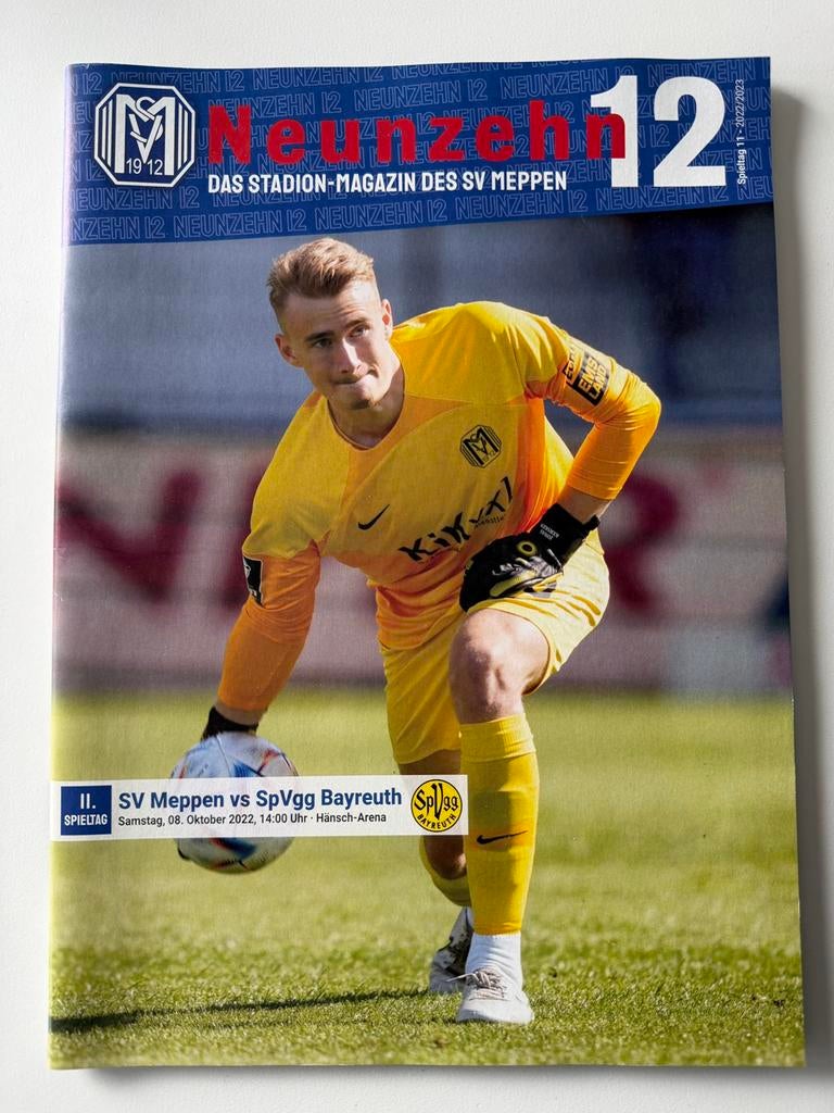 Programmaboekje SV Meppen-SpVgg Bayreuth 22/23, Ophalen of Verzenden, Zo goed als nieuw, Buitenlandse clubs, Boek of Tijdschrift