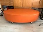 Oranje Ovalen Poef / Bank, Ophalen, Overige materialen, Gebruikt, 100 tot 125 cm