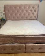 Boxspring met opbergruimte 160/200, Tweepersoons, Ophalen of Verzenden, Zo goed als nieuw, 200 cm