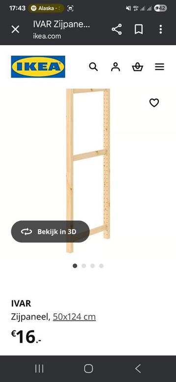 IKEA IVAR stellingkast 124x50x44 beschikbaar voor biedingen