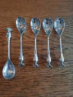 5x verzilverde lepels wortels knollen vintage retro, Antiek en Kunst, Ophalen of Verzenden