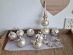 Mooie Set van 13 Vintage Kerstballen en 1 Piek Zilver - Goud, Verzenden, Gebruikt