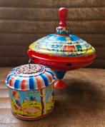 Blikken vintage draaidoosje en tol., Antiek en Kunst, Ophalen of Verzenden