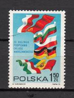 Polen met diverse vlaggen, Verzenden, Polen, Gestempeld