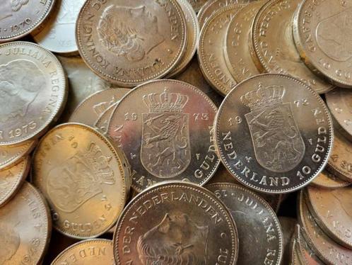 Nederland 1 kilo zilveren 10 guldenmunten 1970 en 1973, Postzegels en Munten, Edelmetalen en Baren, Zilver, Ophalen of Verzenden