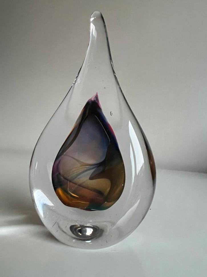 Vintage Jablonski Kristal Druppel Glasobject Amber Paars, Antiek en Kunst, Antiek | Glas en Kristal, Ophalen of Verzenden