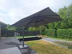 Zweefparasol met LED verlichting 3x3M met zwenkvoet, Ophalen, 3 tot 4 meter, Kantelbaar, Zweefparasol
