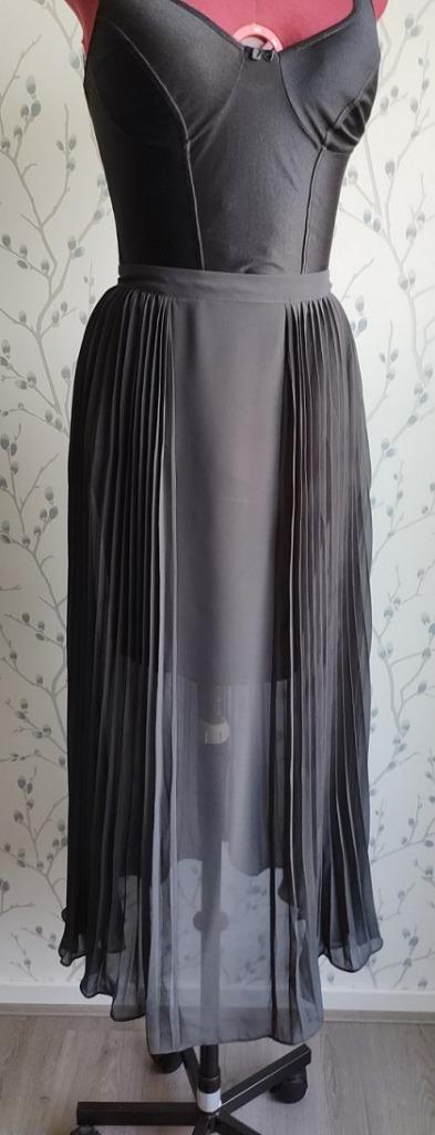 REPLAY Antraciet, Ged.Plissée, Lange Rok met splitten maat M, Kleding | Dames, Rokken, Zo goed als nieuw, Maat 38/40 (M), Grijs