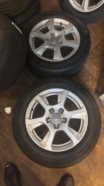 4x audi velgen met zomerbanden 225/55 R16, Auto-onderdelen, Banden en Velgen, Ophalen, 16 inch, Band(en), Zomerbanden