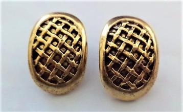 Grote vergulde oorbellen, clips (7419-1001) beschikbaar voor biedingen