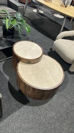 Ronde Salontafel Hazel Mangohout en marmer, Huis en Inrichting, Rond, Zo goed als nieuw, Minder dan 50 cm, Overige houtsoorten