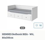 Ikea Hemnes bedbank uitschuifbaar - roze, Ophalen, Scandinavisch, 80 cm, 200 cm