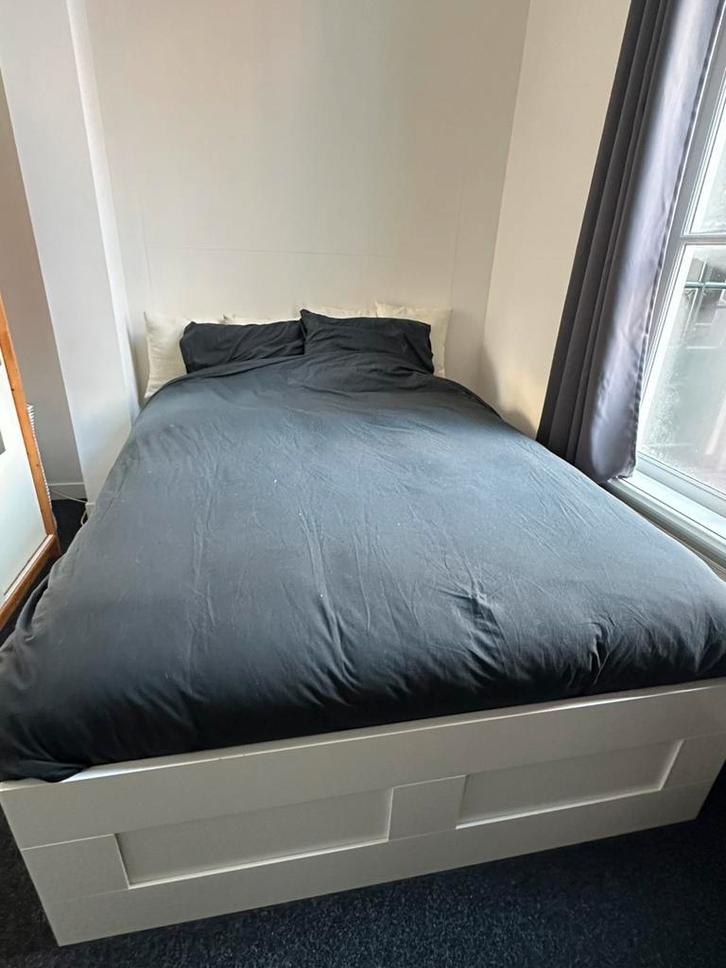 BRIMMES IKEA bed 140x200 wit - GRATIS matras erbij, Huis en Inrichting, Slaapkamer | Bedden, Gebruikt, Tweepersoons, 140 cm, 200 cm