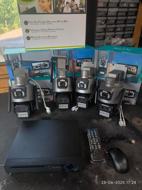 Compleet beveiligingscamera's 1 TB hardeschijf, Audio, Tv en Foto, Videobewaking, Zo goed als nieuw, Buitencamera, Ophalen of Verzenden