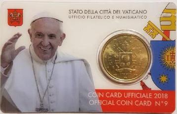 Coincard Vaticaan 2018 nummer 9 met Wapen, zonder postzegel. beschikbaar voor biedingen