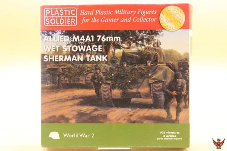 ROWASP | Plastic Soldier 1/72 Allied M4A1 76mm Sherman Tank, Hobby en Vrije tijd, Modelbouw | Auto's en Voertuigen, Nieuw, Tank