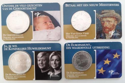 Nederland set 1e 4 coincards 5 en 10 Euro 2002-2004, Postzegels en Munten, Munten | Europa | Euromunten, Setje, Overige waardes