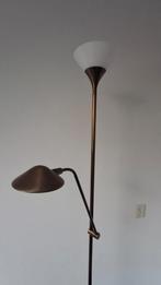 Bronzen Staande Lamp met Leeslampje - Goede Staat, Huis en Inrichting, Ophalen, Zo goed als nieuw, Glas, Modern