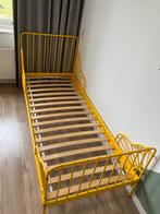 IKEA meegroeibed geel, metaal. Zeer netjes, Lattenbodem, Ophalen of Verzenden, Zo goed als nieuw, 85 tot 100 cm