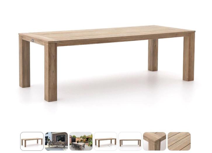 Teakhouten eettafel Merk: ROUGH – 240 cm, 6 pers, Tuin en Terras, Tuintafels, Gebruikt, Rechthoekig, Teakhout, Ophalen