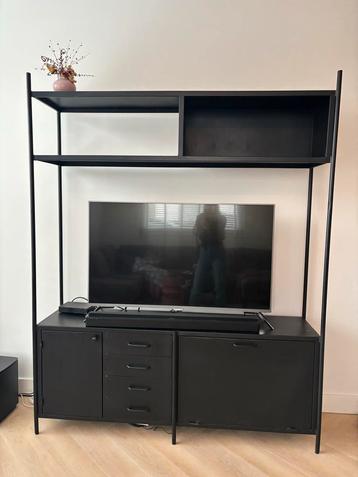 Zwart TV-meubel met opbergruimte