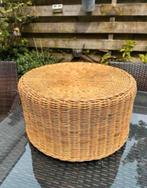 Ronde rotan poef / krukje / voetenbankje - vintage, Ophalen of Verzenden