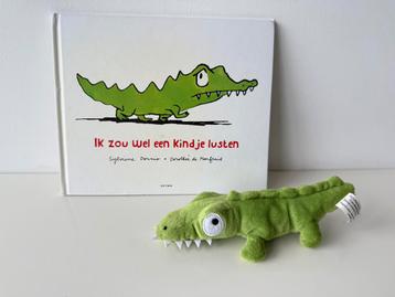 Knuffel krokedil 22 cm + boek Ik zou wel een kindje lusten beschikbaar voor biedingen