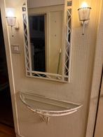 Antieke spiegel en console, Huis en Inrichting, Woonaccessoires | Spiegels, Ophalen, Gebruikt, Rechthoekig, Minder dan 100 cm