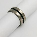 Chirurgisch stalen ring met 1 zwarte lijn, IJzer of Staal, Info@riannespiercingshop.nl, Hoogeveen, Nieuw