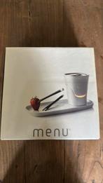 Merk: menu. Wit porceleinen met kunststof vorkjes., Huis en Inrichting, Keuken | Servies, Overige typen, Nieuw, Ophalen of Verzenden