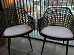 Set van twee tuinstoelen zwart, Huis en Inrichting, Stoelen, Ophalen, Kunststof, Twee, Zwart