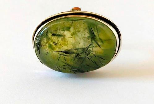 Prachtige grote Mosagaat Zilveren Ring, maat 19, Sieraden, Tassen en Uiterlijk, Ringen, Nieuw, Dame of Heer, 19 tot 20, Zilver