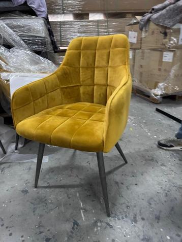 Set van 3 gele velvet armstoelen beschikbaar voor biedingen